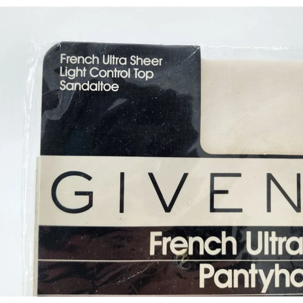 Givenchy French Ultra Sheer Light Control Top Pantyhose Style 212 Size A Crystal
